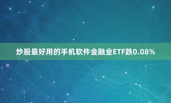 炒股最好用的手机软件金融业ETF跌0.08%